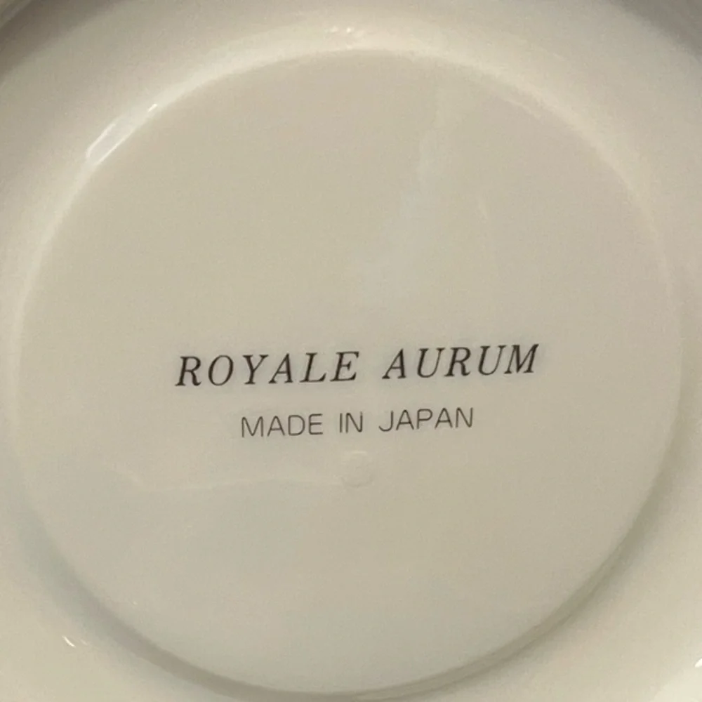 Royal Albert Pink & Yellow Floral Teacup with coordinating Royale Aurum Saucer